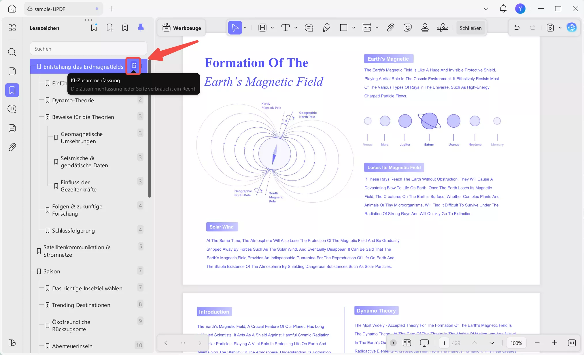 Klicken Sie auf „KI-Zusammenfassung“