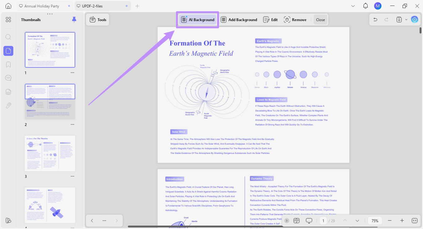 click on the ai background