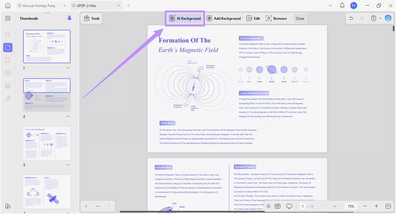 click on the ai background