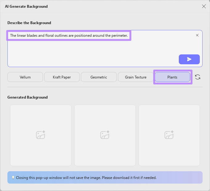  generate background prompt with a preset