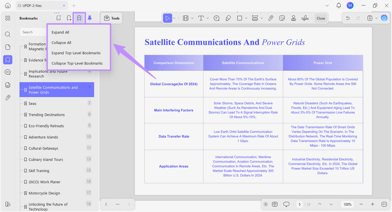 options to manage bookmark display
