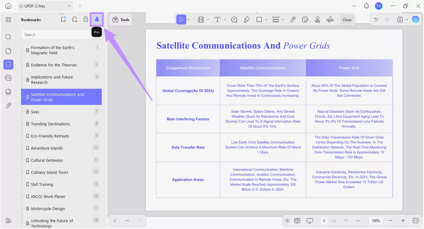pin the bookmarks panel
