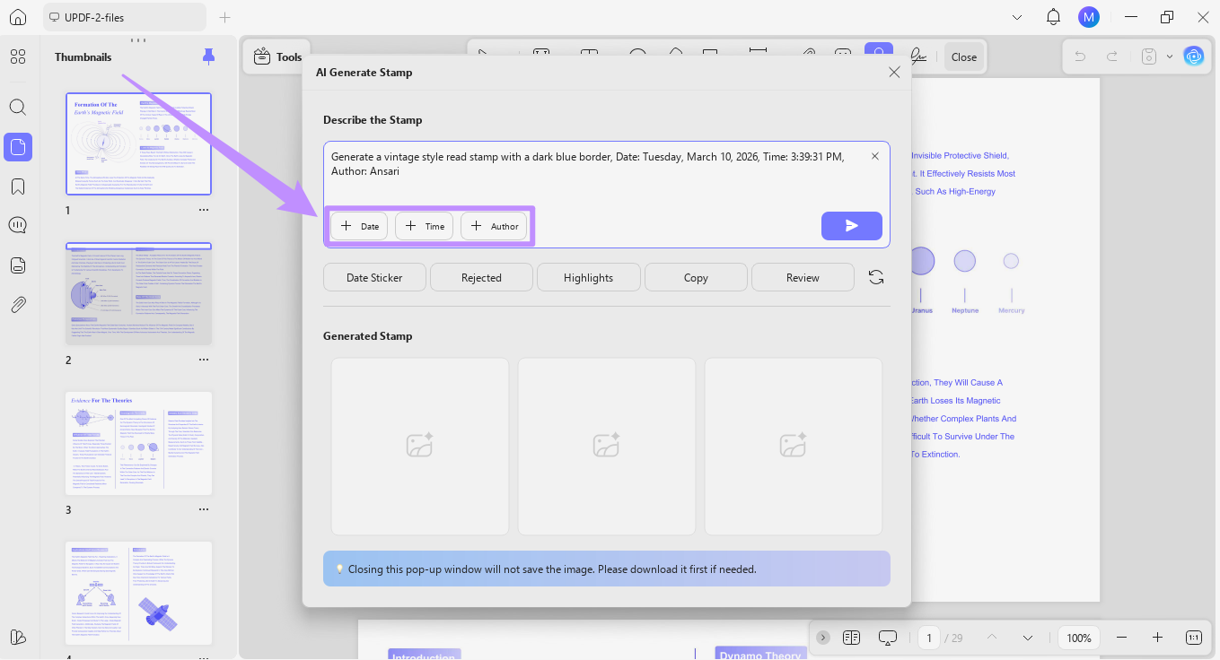 add date, time, or author details