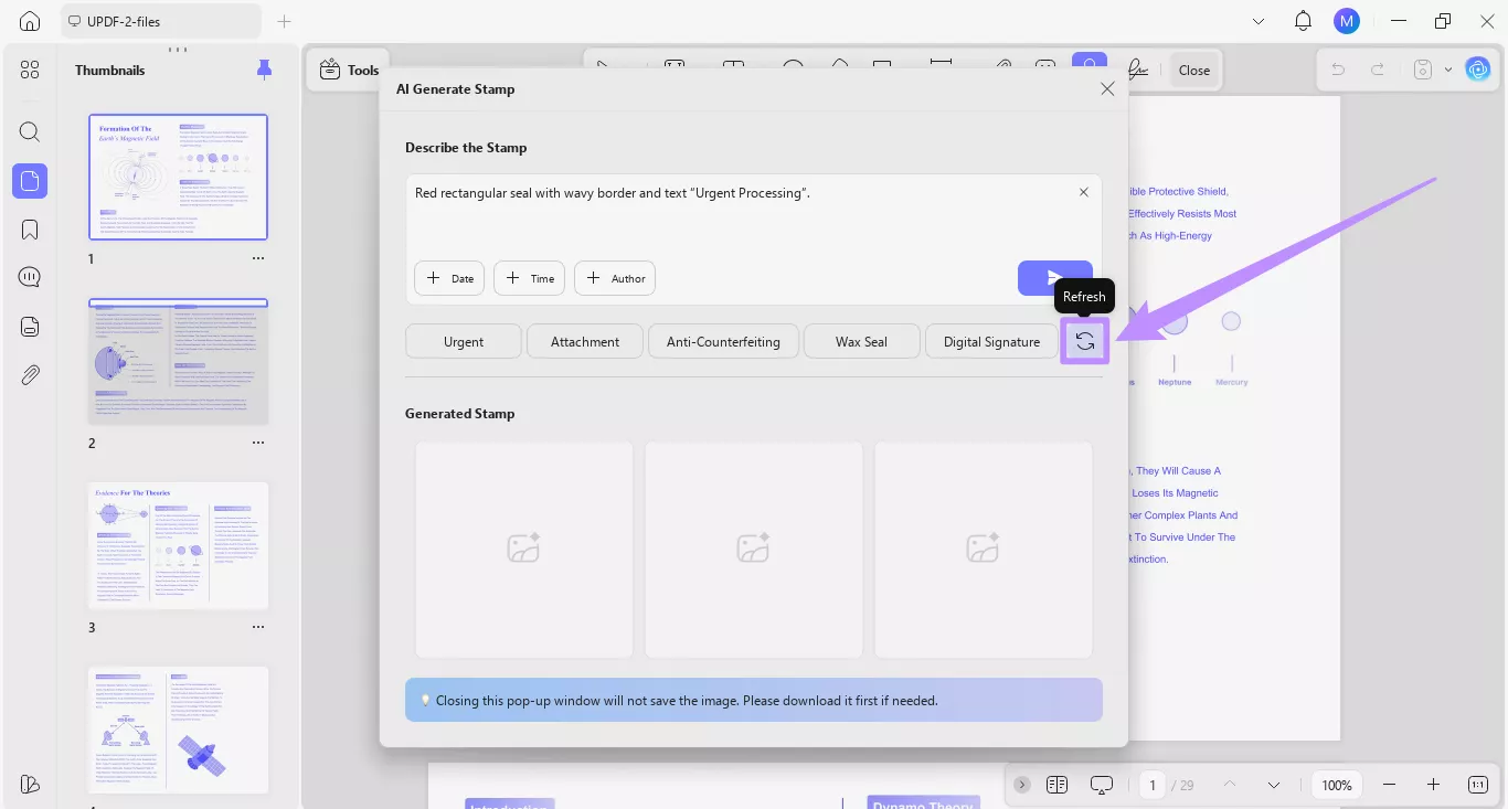 click the refresh button