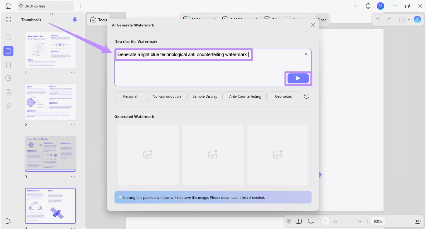 describe the watermark with a prompt
