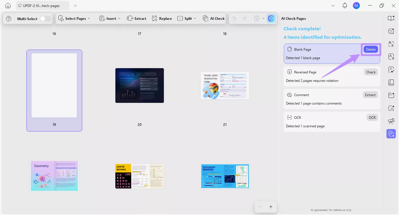 click the action button