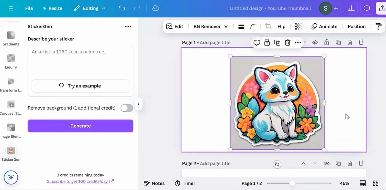 canva ai sticker generator