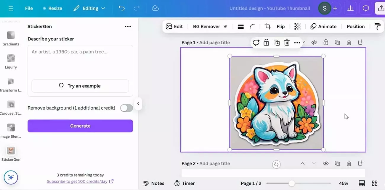 canva ai sticker generator