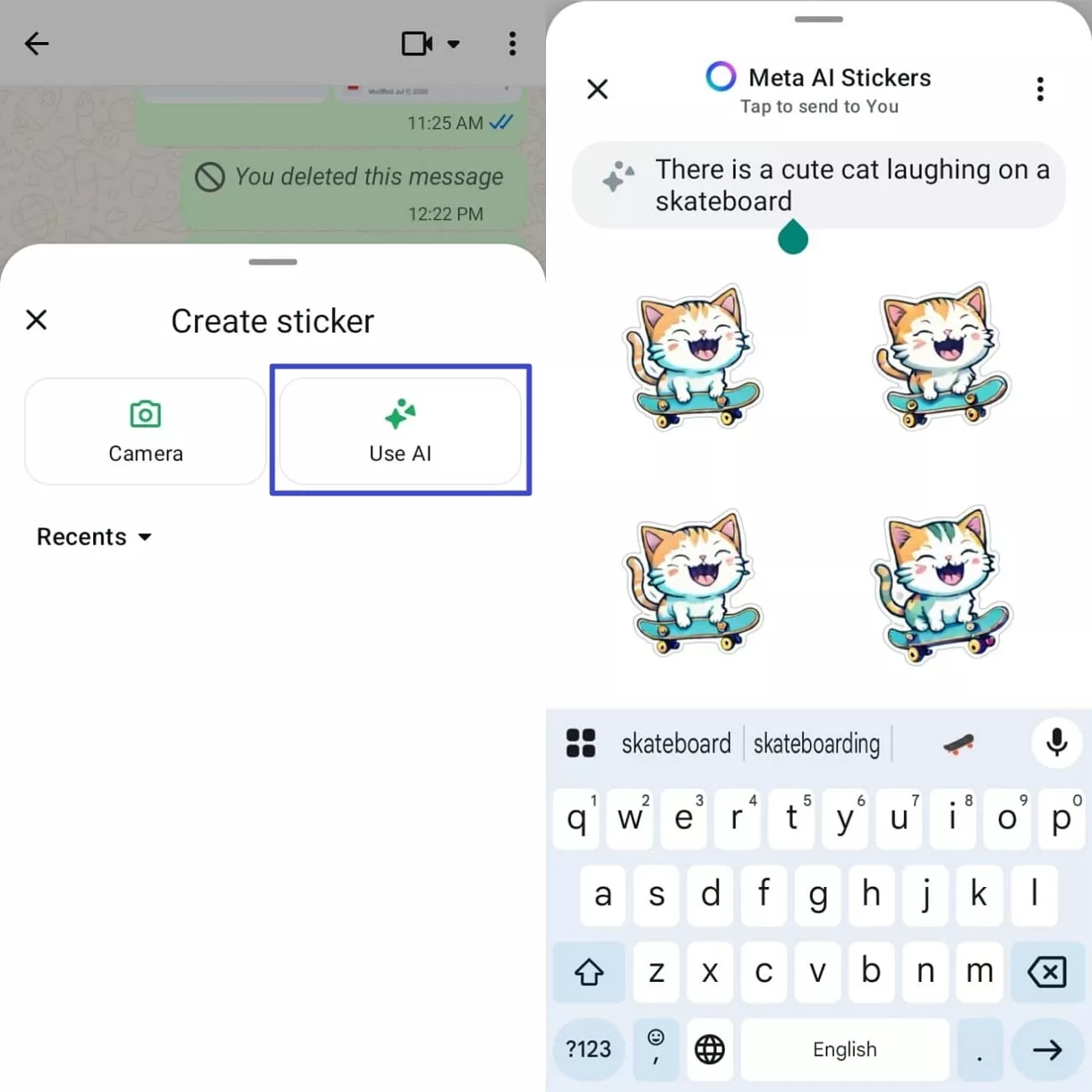 use ai generate whatapp chat stickers