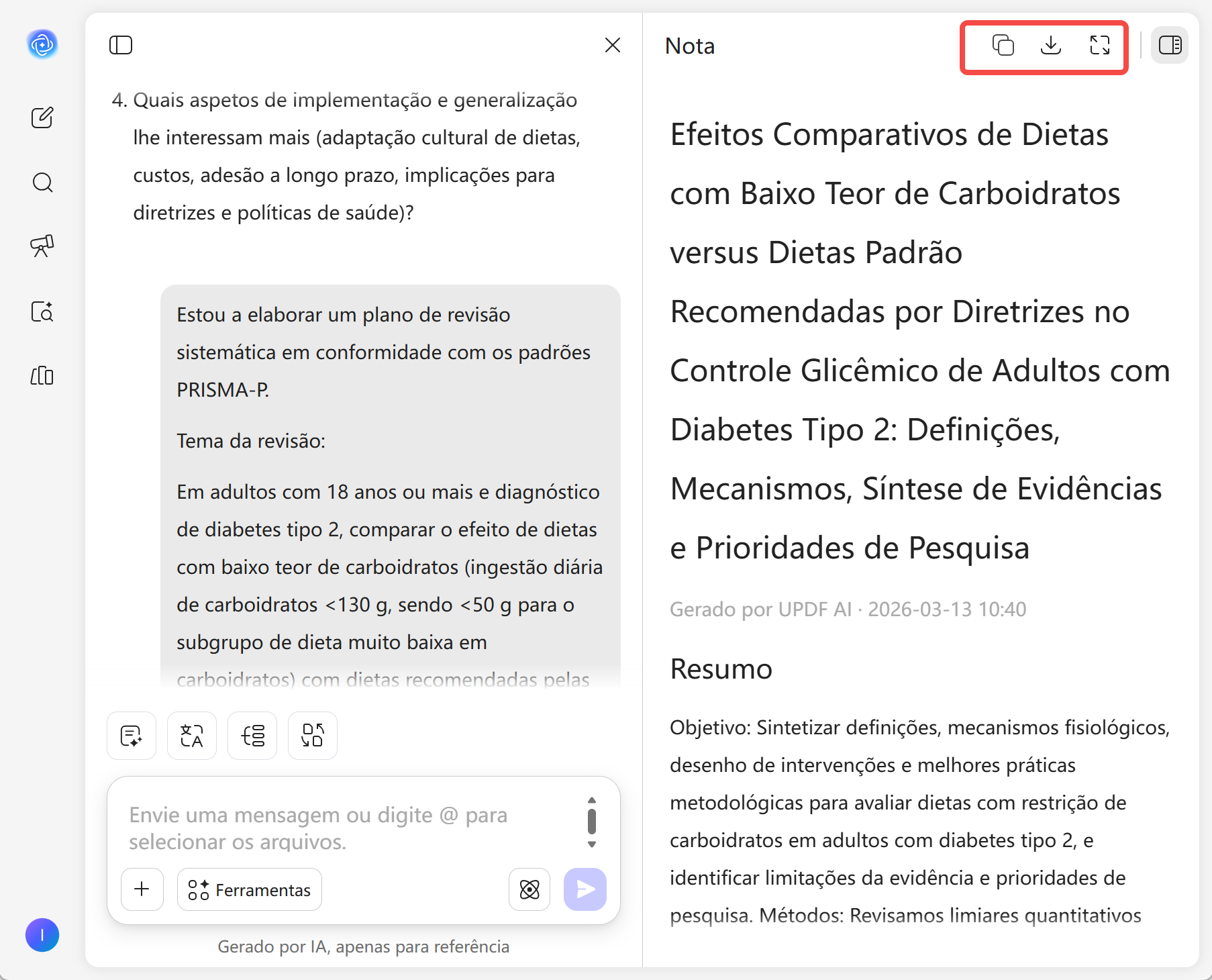 Ferramentas de Revisão Sistemática por IA do UPDF
