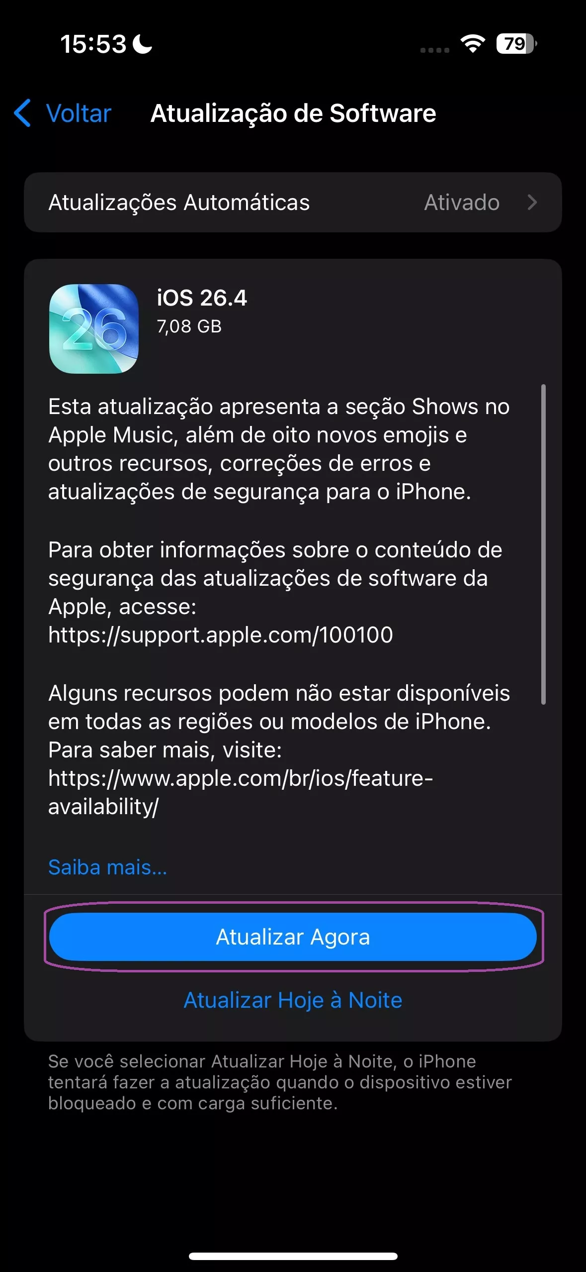 Atualização de Software