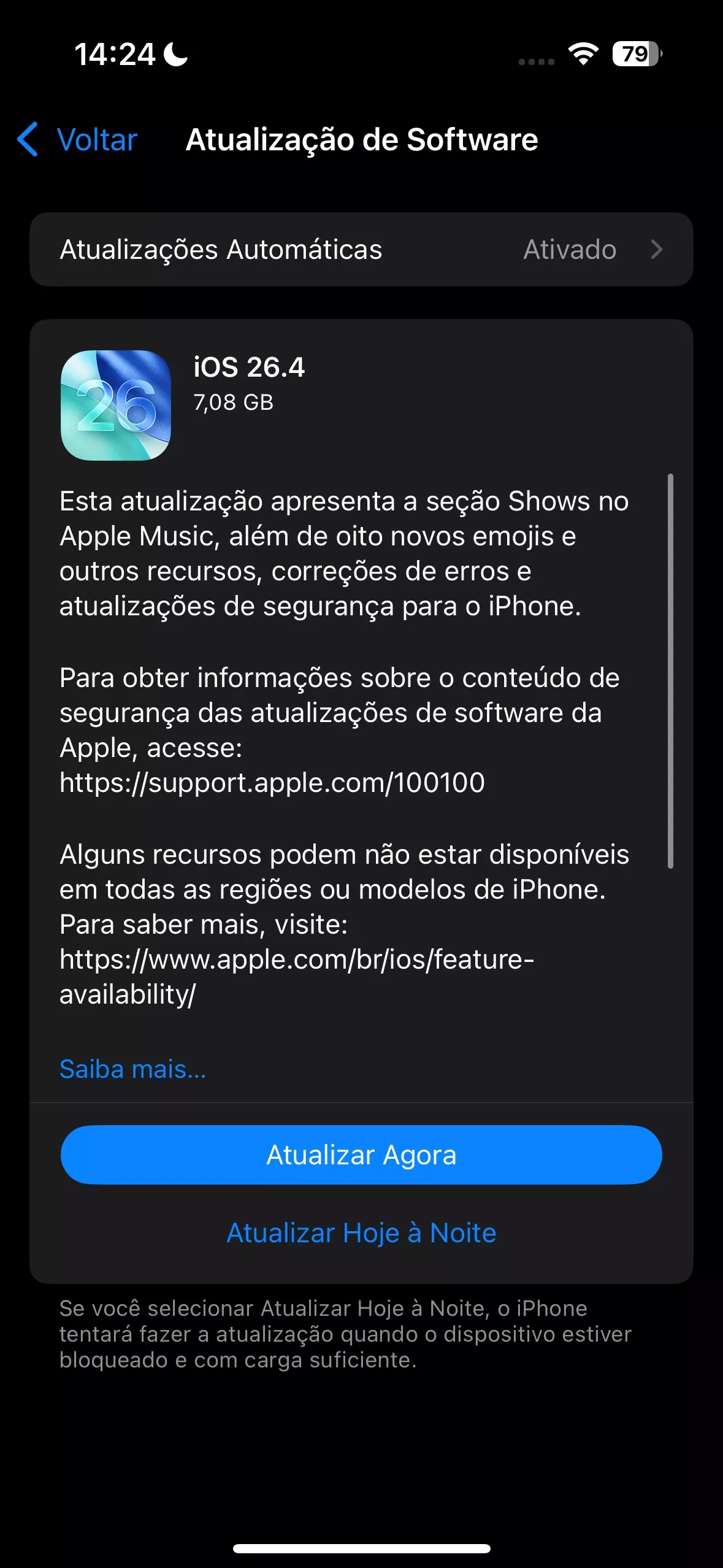 Atualização de software