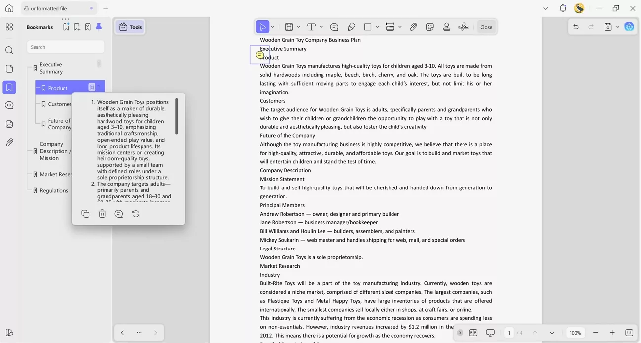 updf ai bookmark summaries notes