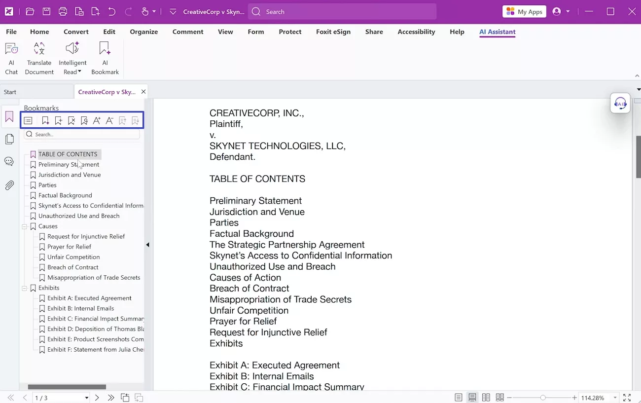  edit foxit generated ai bookmarks