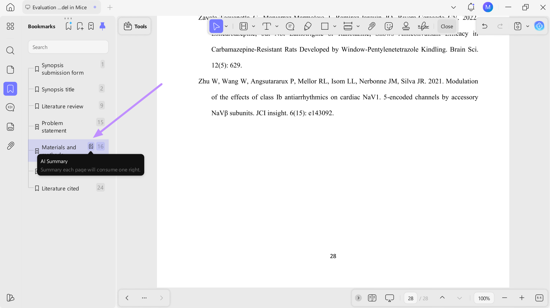 get ai summary of bookmark