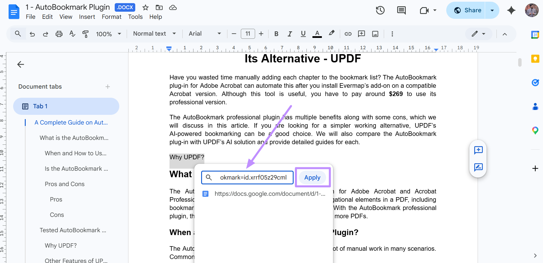 copy and apply the link
