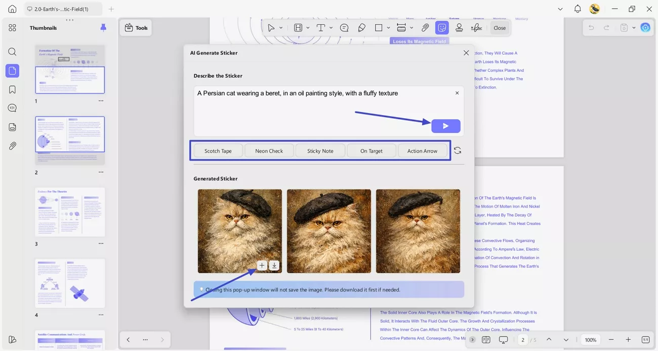  enter sticker prompt style