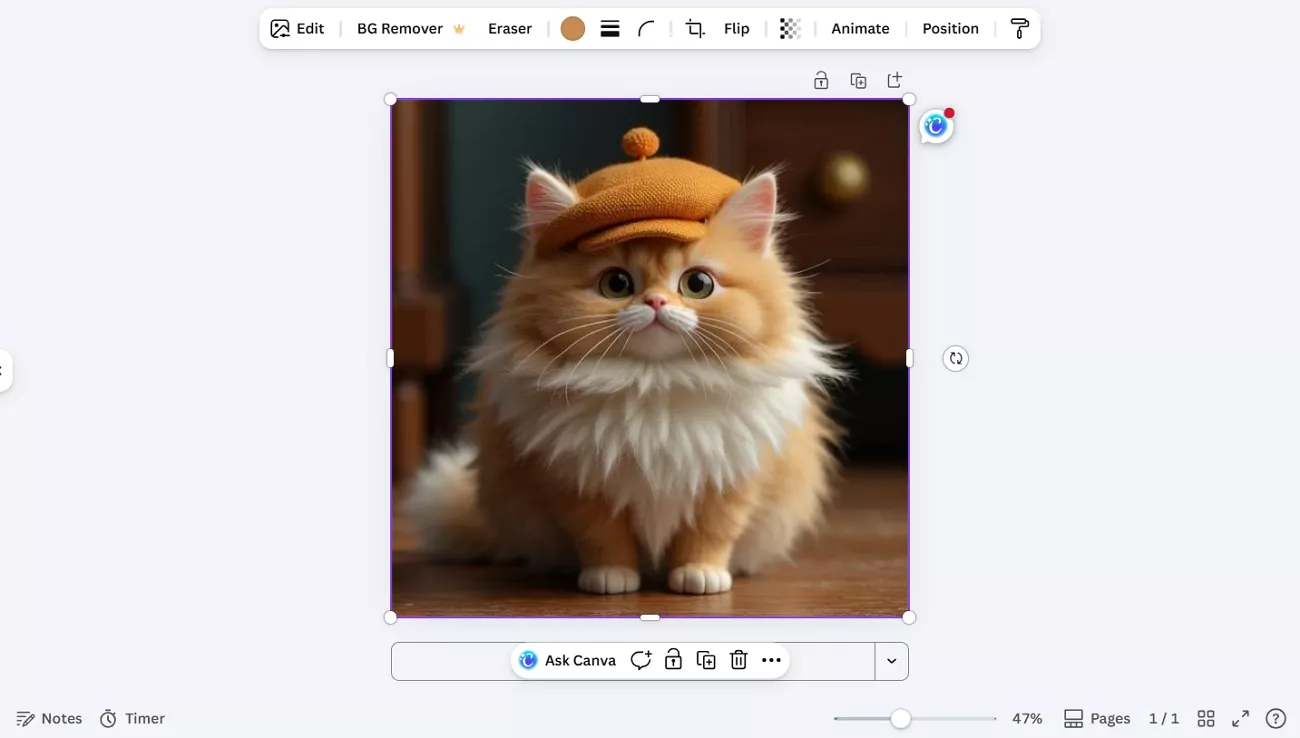 cute 3d model cat canva ai