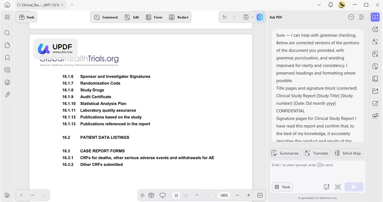updf writing and language review