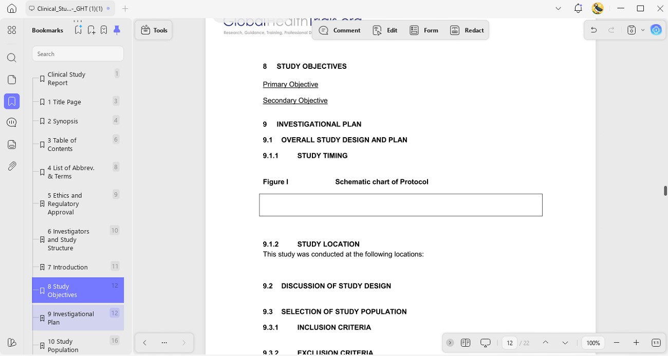 navigation and document bookmarks