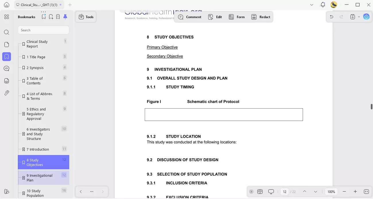 navigation and document bookmarks