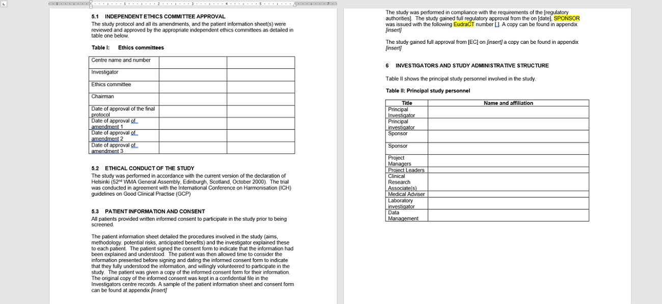 industry templates and professional benchmarks