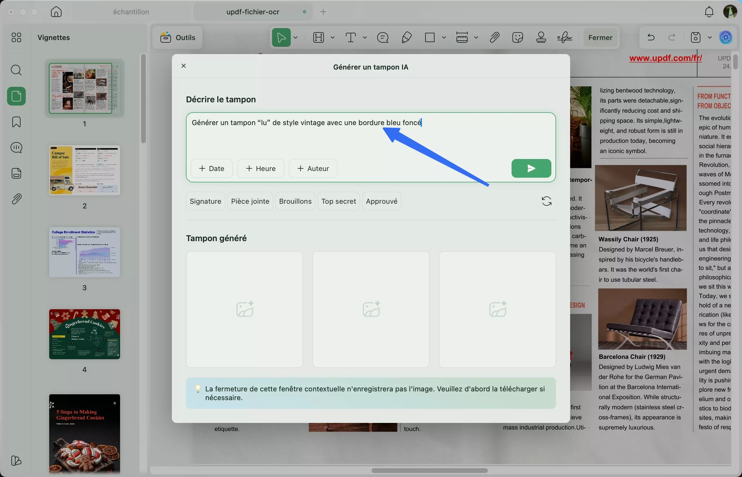 décrire le timbre avec une invite