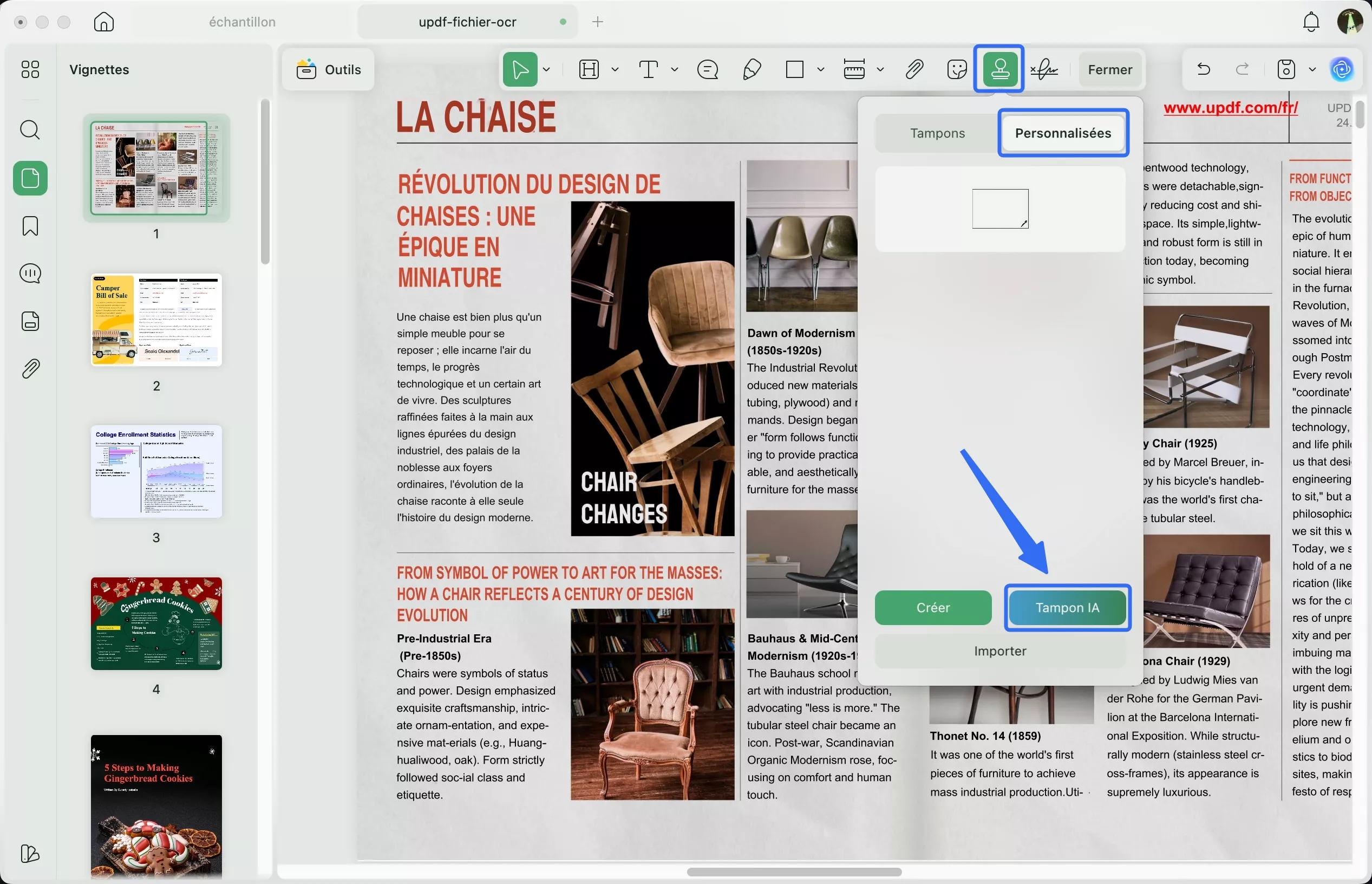 cliquez sur le tampon IA