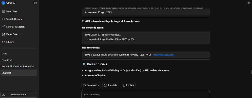 Ajuda com Citações e Resumos