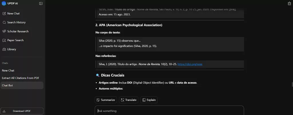 Ajuda com Citações e Resumos