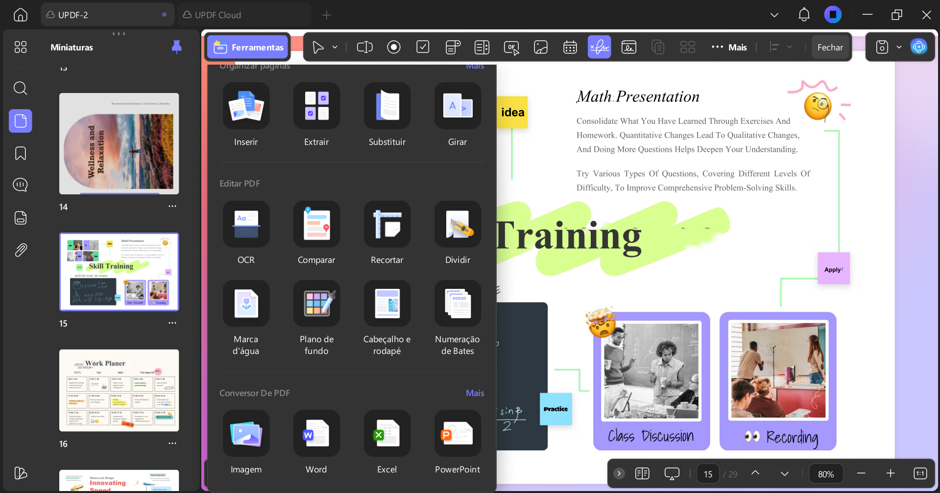 Mesclar PDF e Word no UPDF