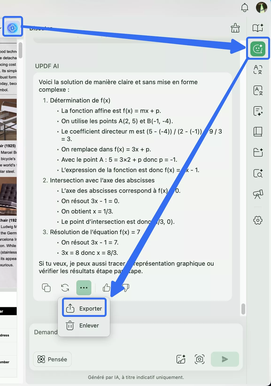 Exporter la traduction updf ai