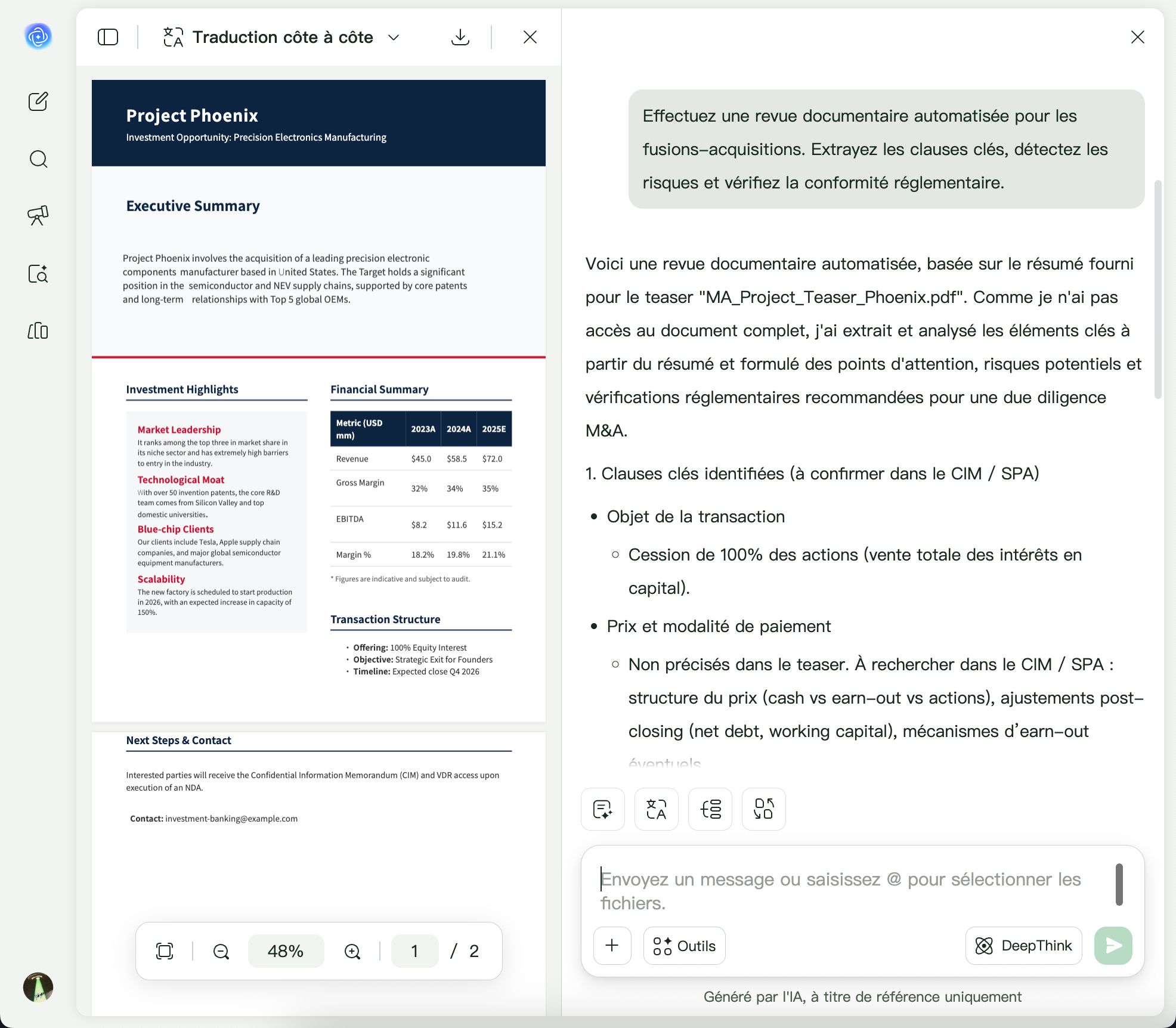 UPDF AI pour la due diligence par IA