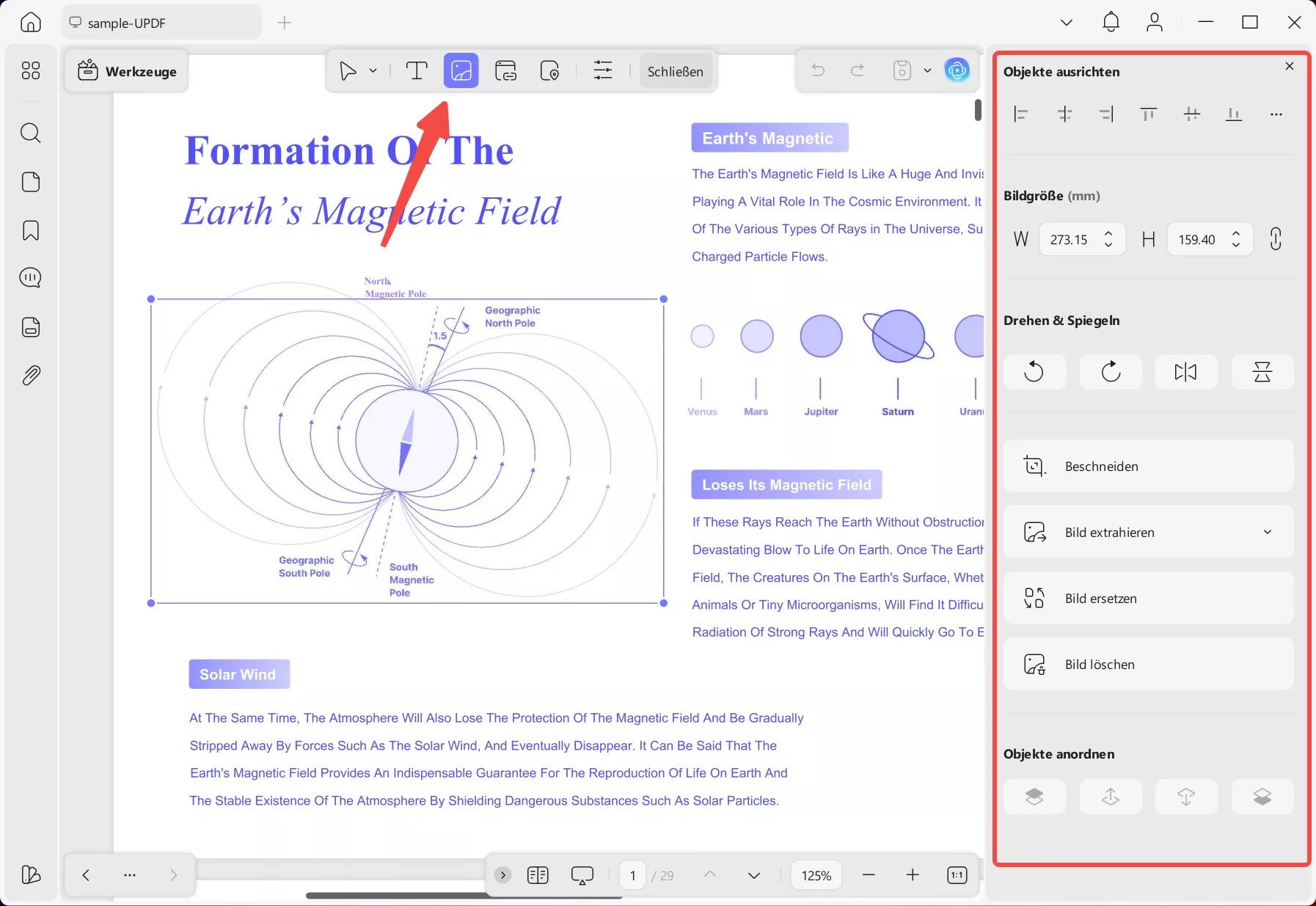 Bild in updf bearbeiten