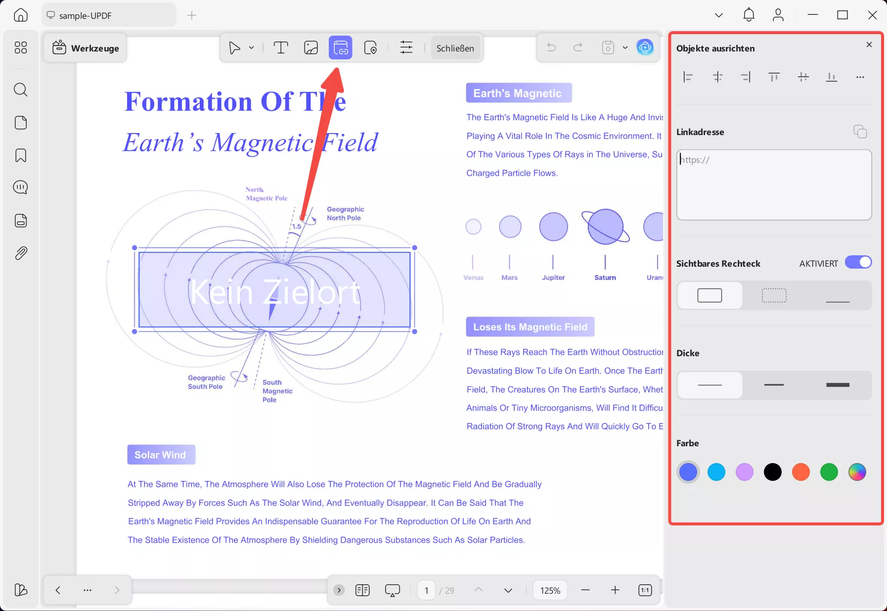updf-Funktion zum Bearbeiten von Hyperlinks