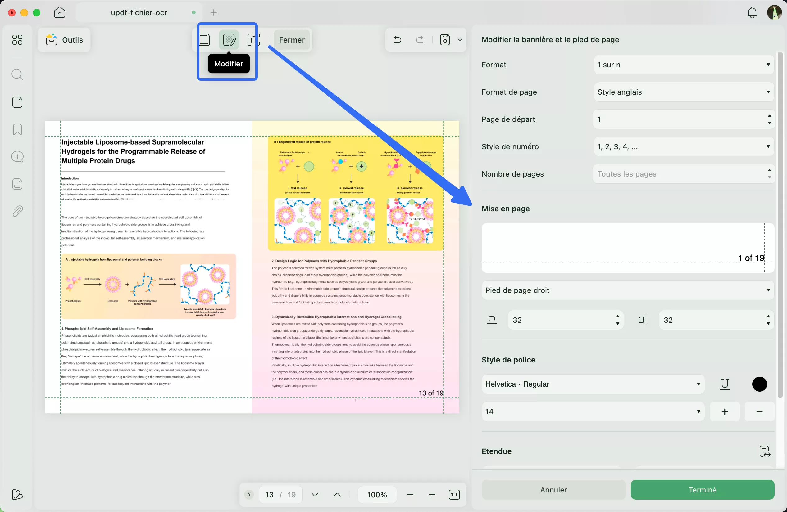 Imprimer un PDF avec numérotation des pages