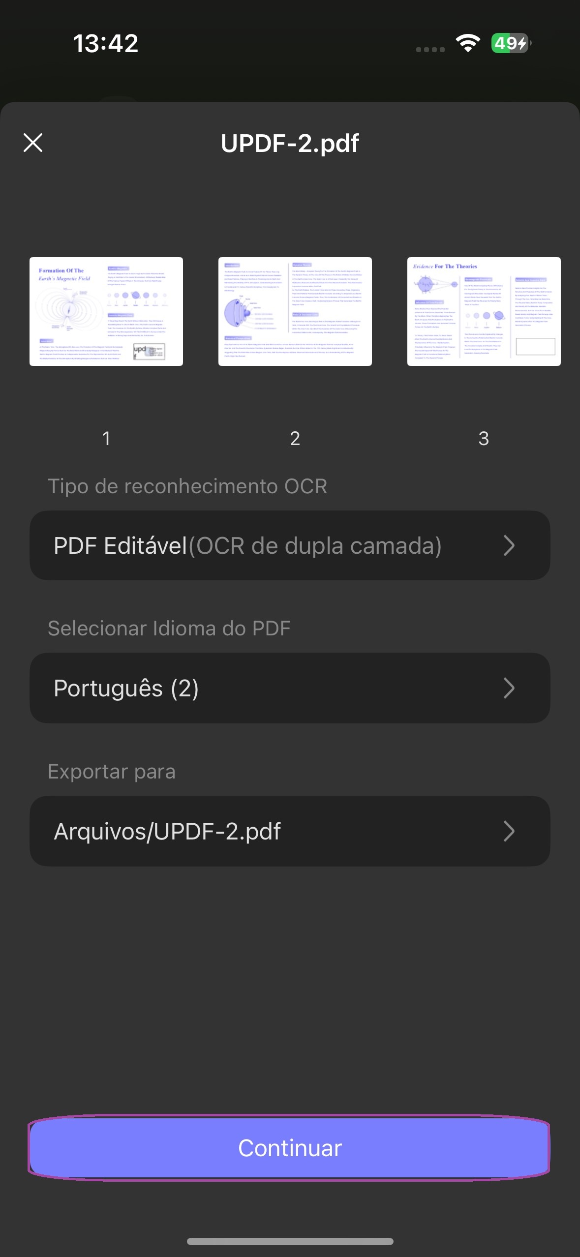 Realizar OCR do PDF Escaneado