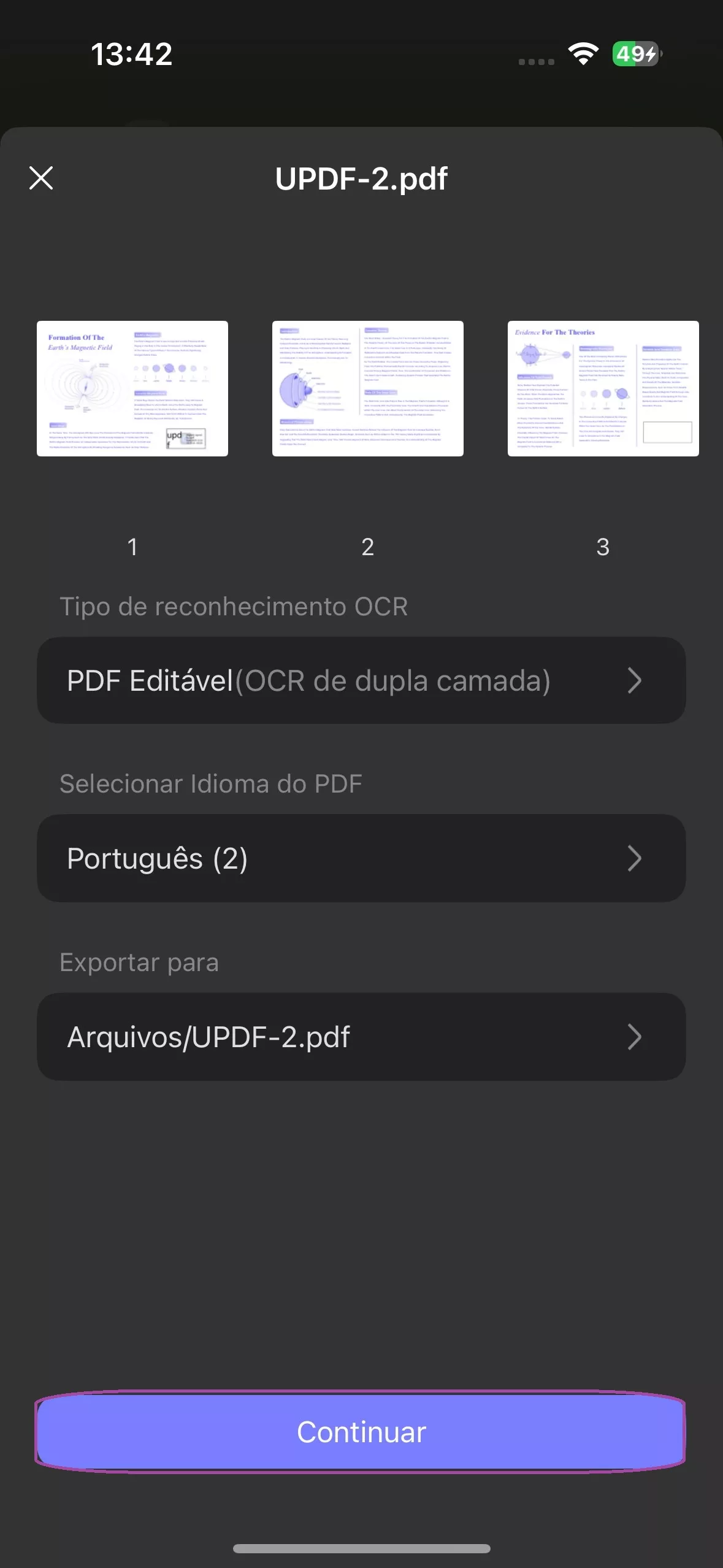 Realizar OCR do PDF Escaneado