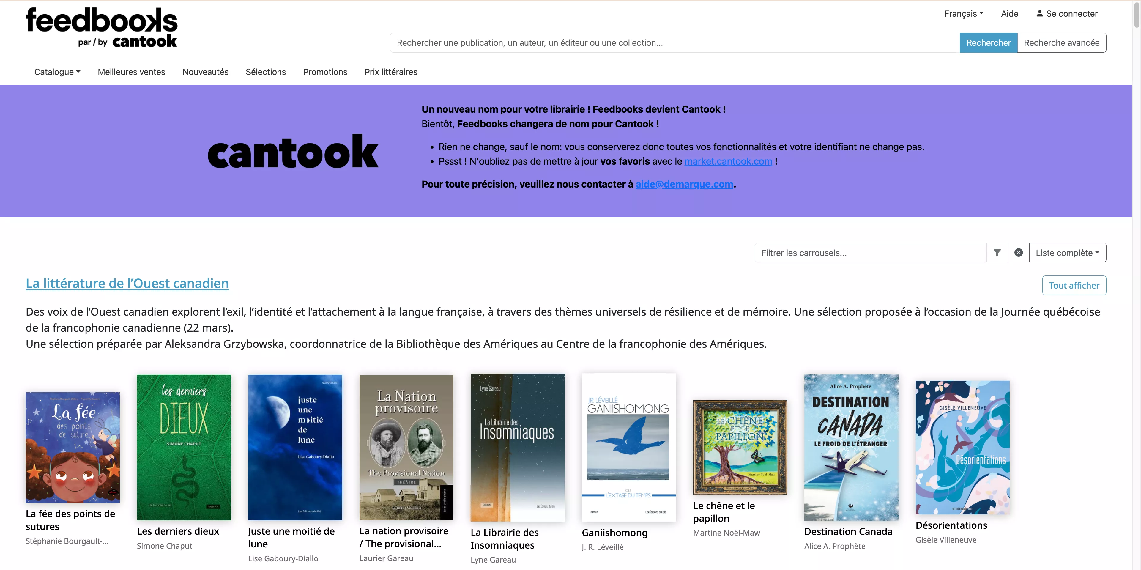 interface Feedbooks février 2026