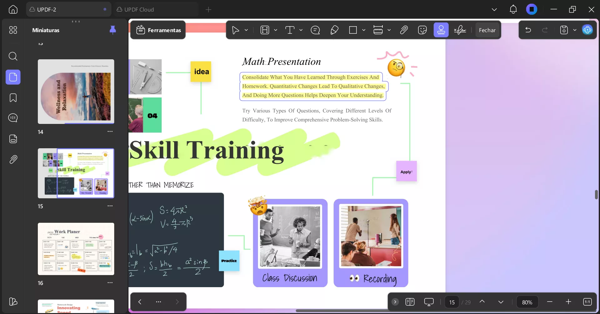 Ferramentas avançadas de anotação para PDF do Calaméo