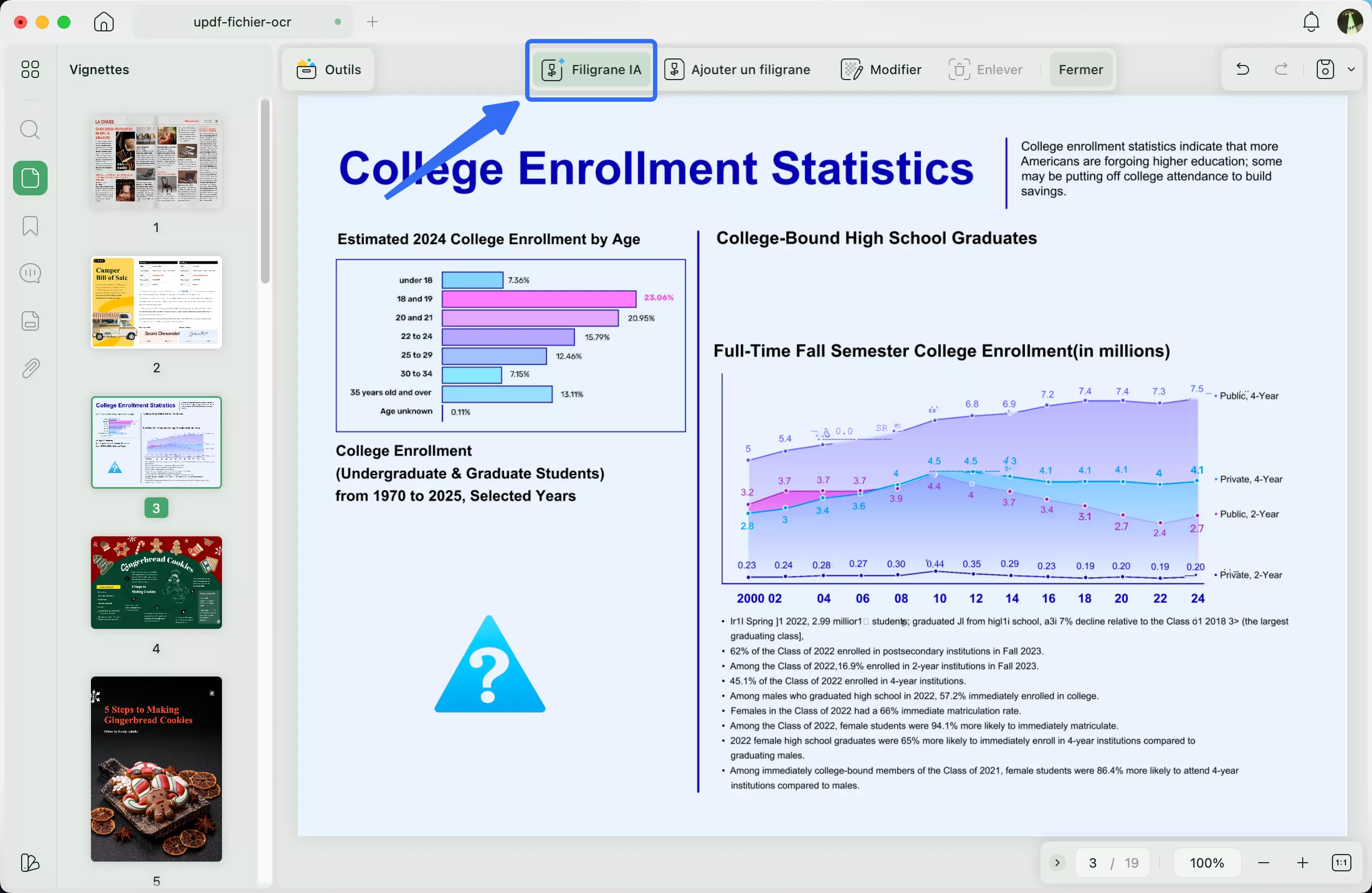 cliquez sur le filigrane IA