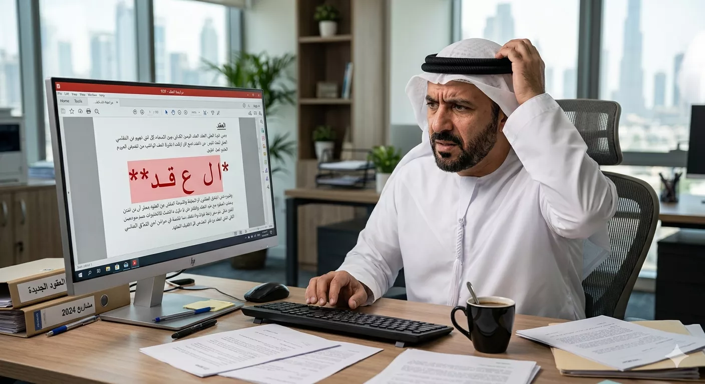 مشكلات الخطوط الشائعة- الحروف المنفصلة