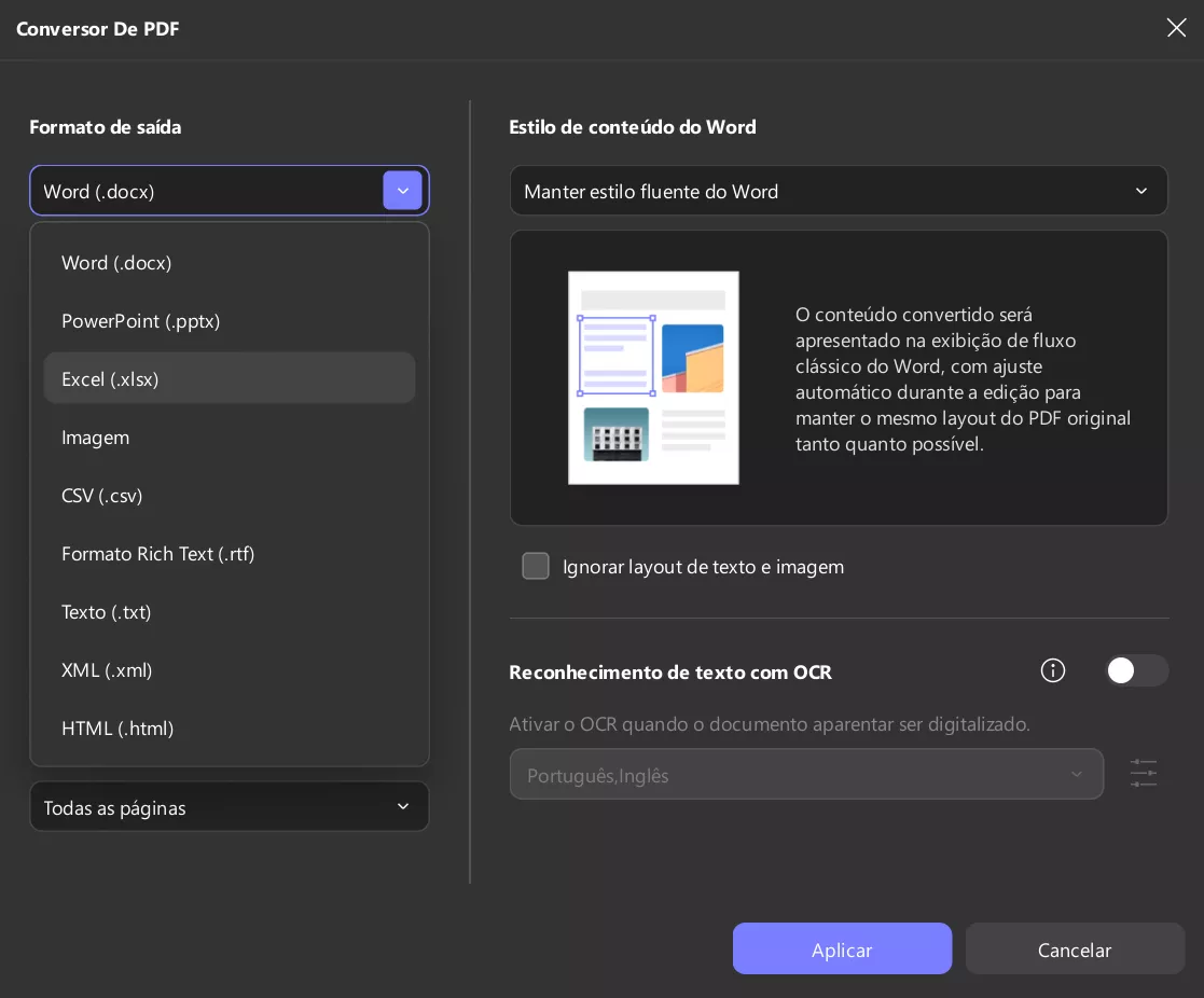 Ajuste as configurações no UPDF