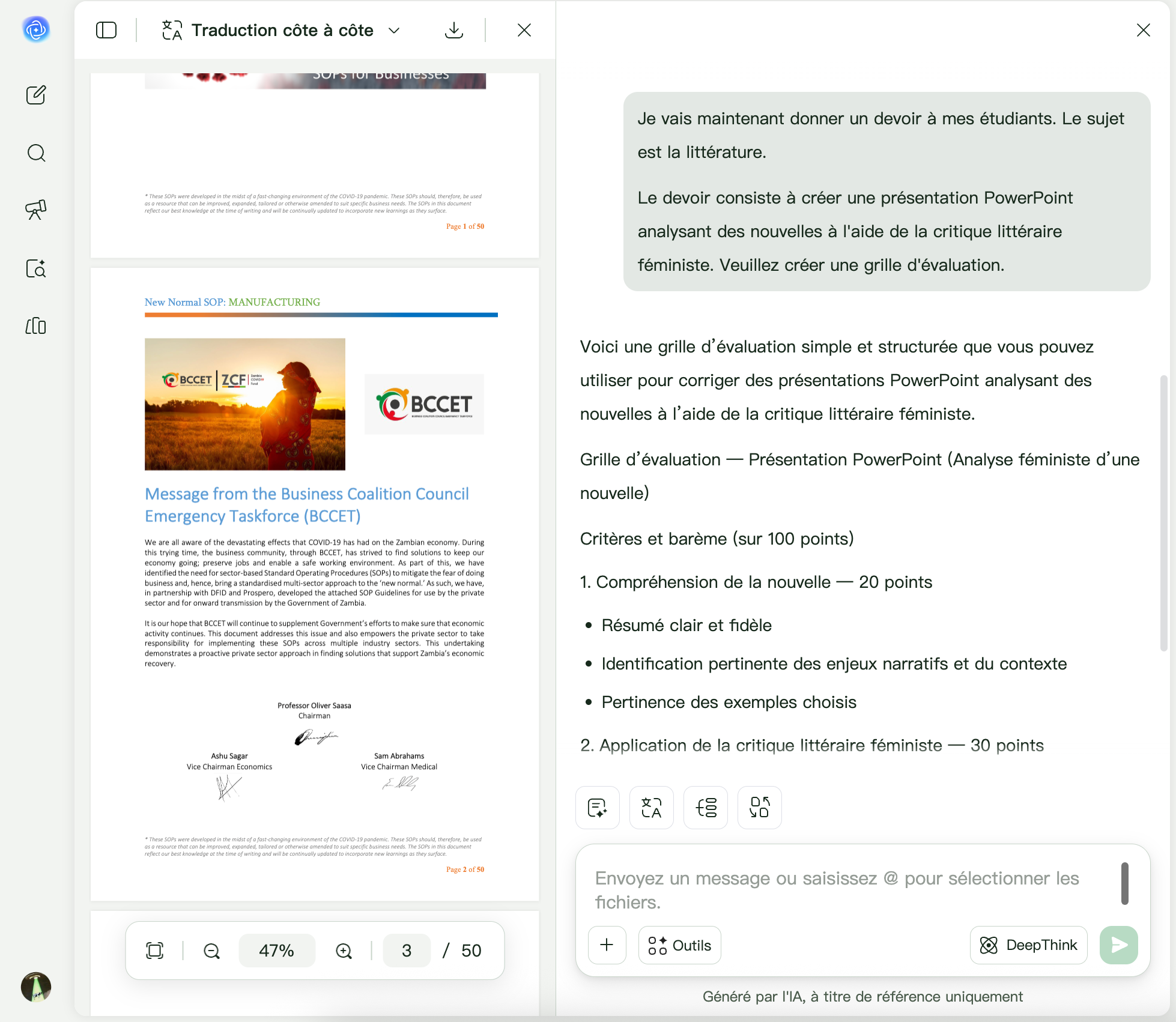UPDF AI Générateur de grilles d'évaluation