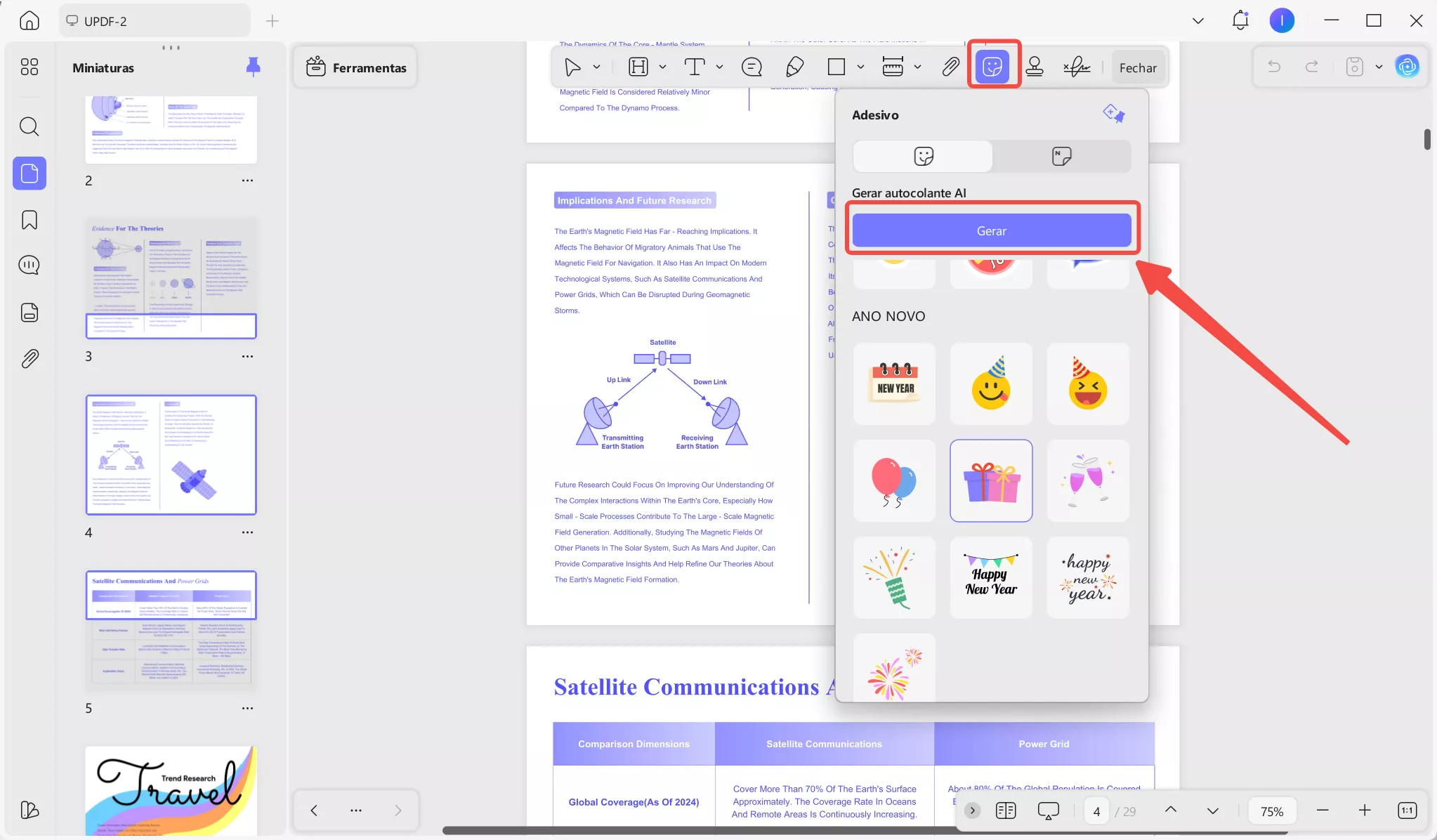 Clique no botão “Gerar”.