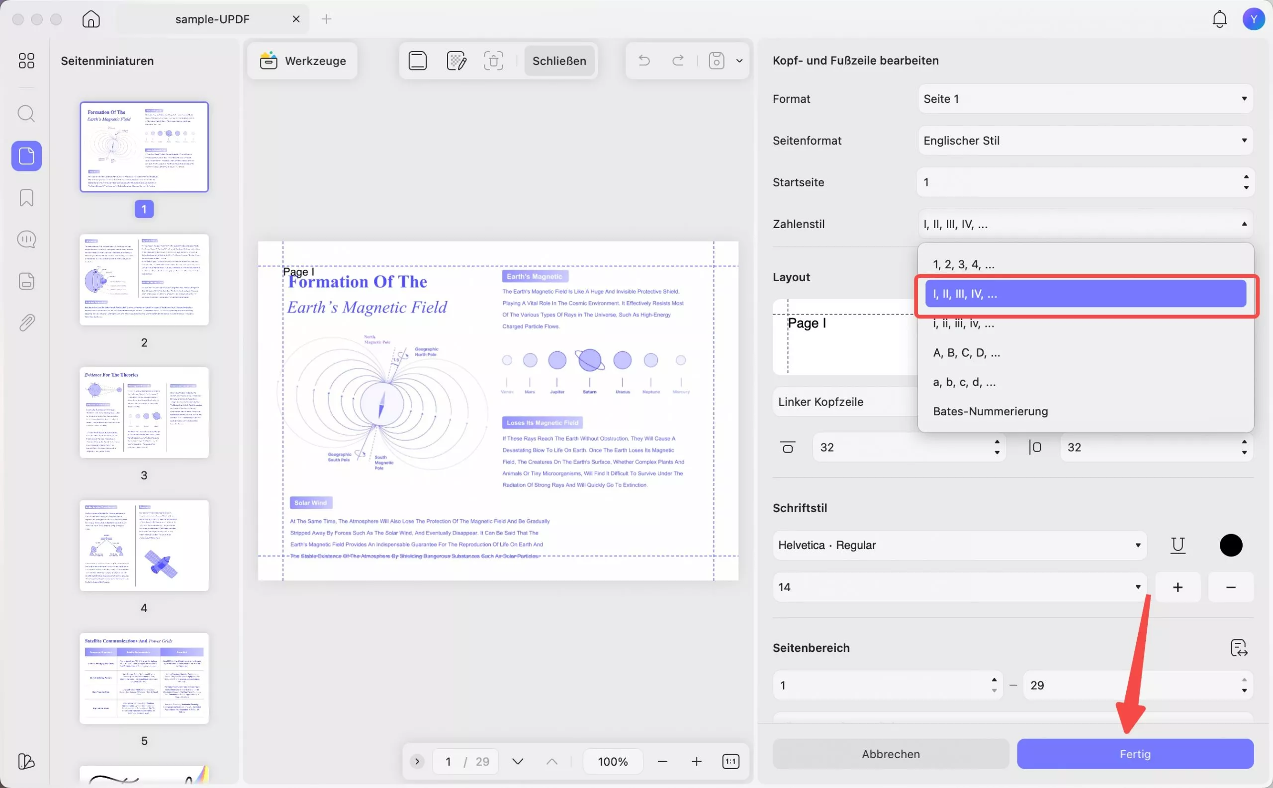 Stil auswählen und fertig