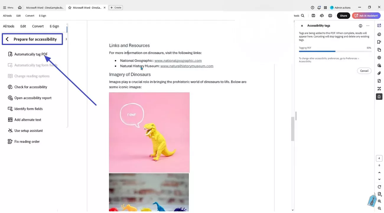 pick automatically tag pdf