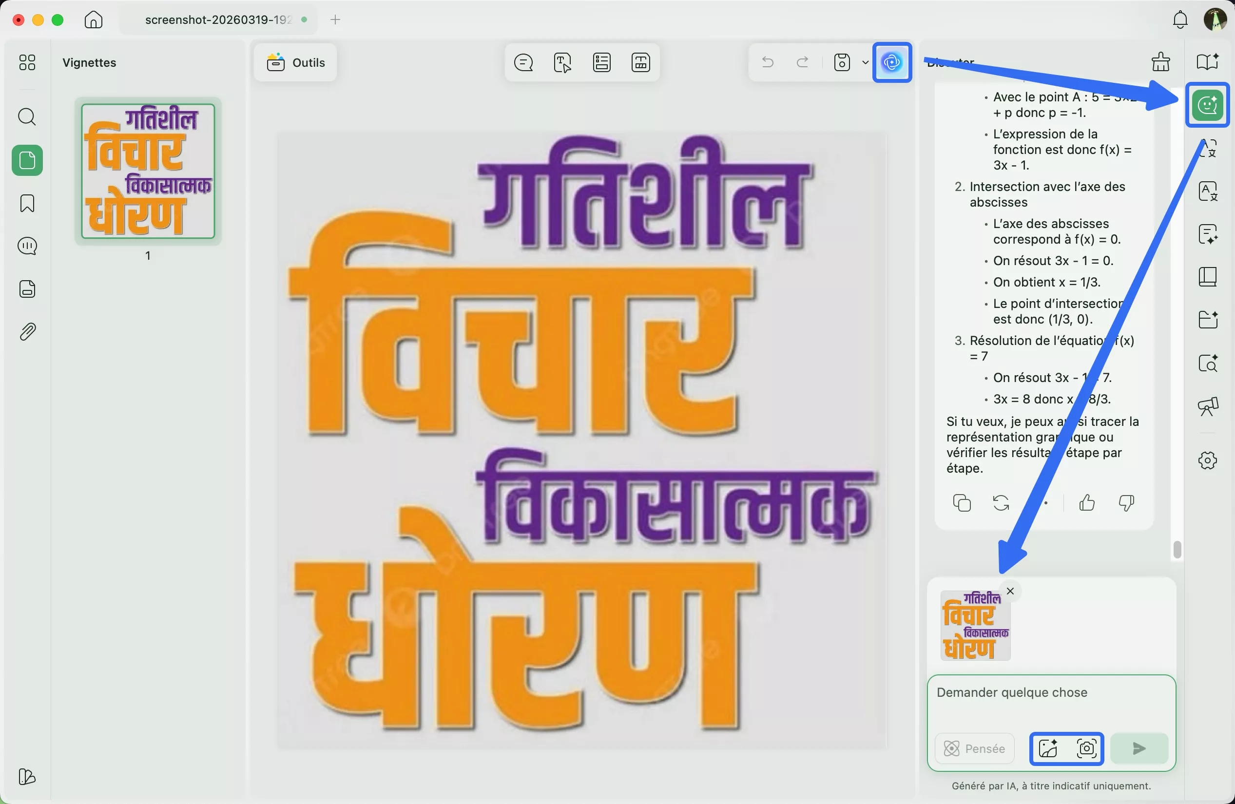 Utilisation d'un chat pour extraire le marathi d'images et de PDF numérisés avec updf