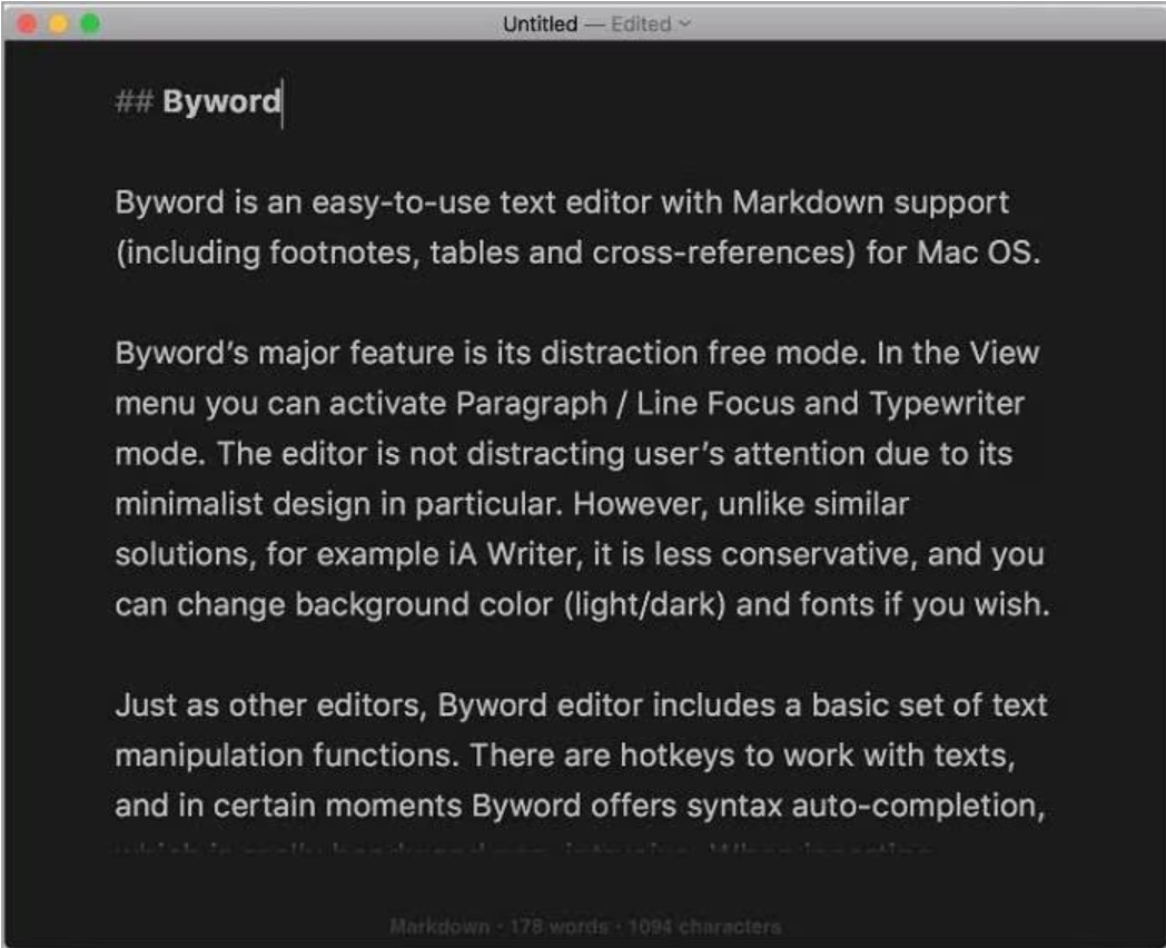 Éditeur Markdown pour Mac Byword