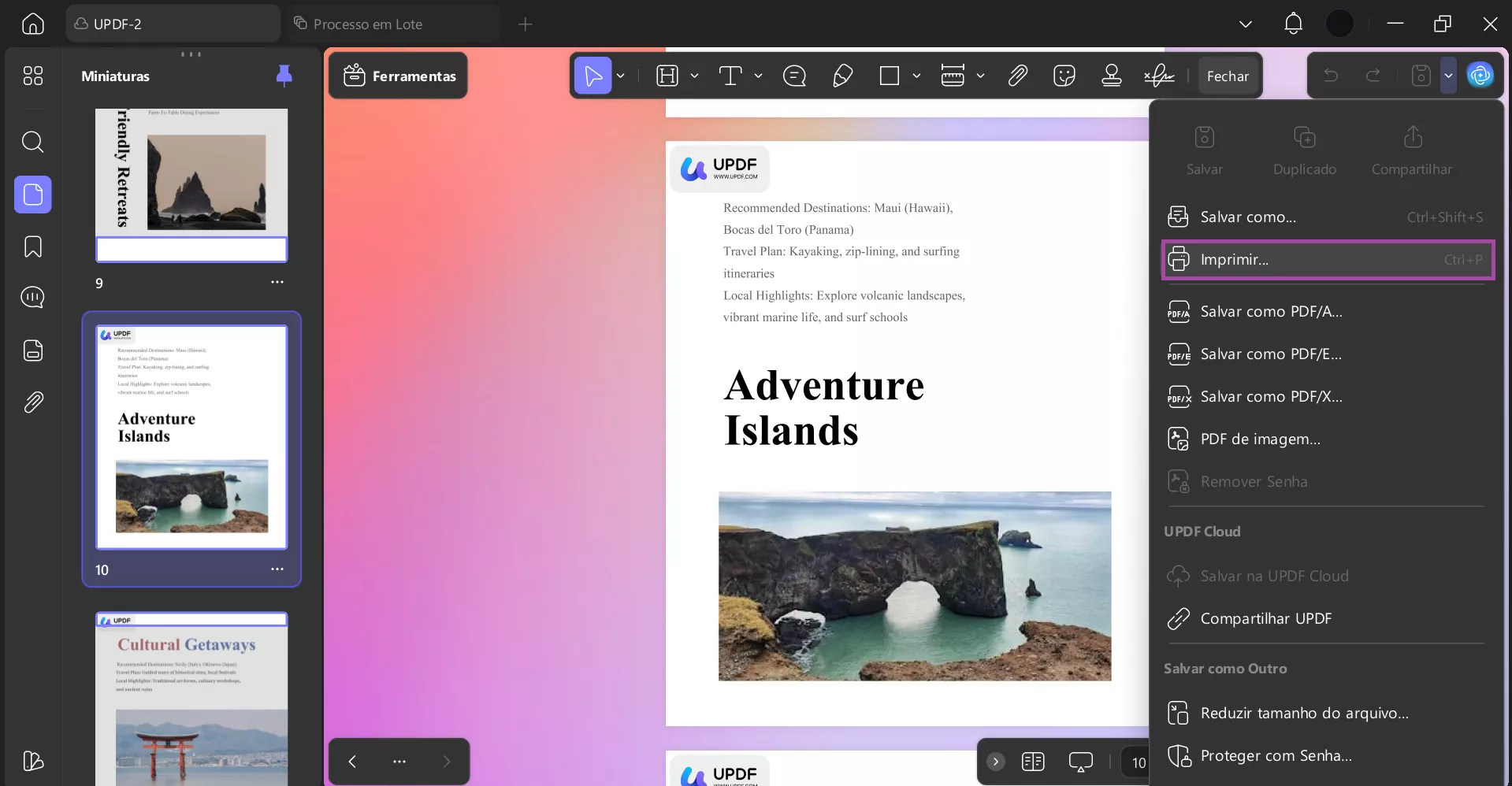 imprimir pdfs com updf no windows